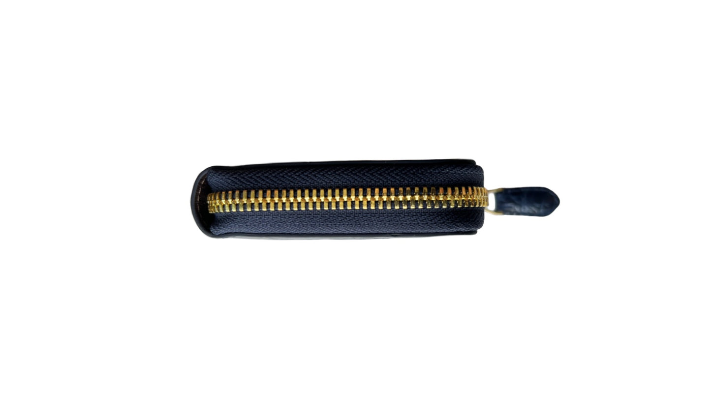 ネイビークロコダイルL字ジップウォレット|ミニ財布