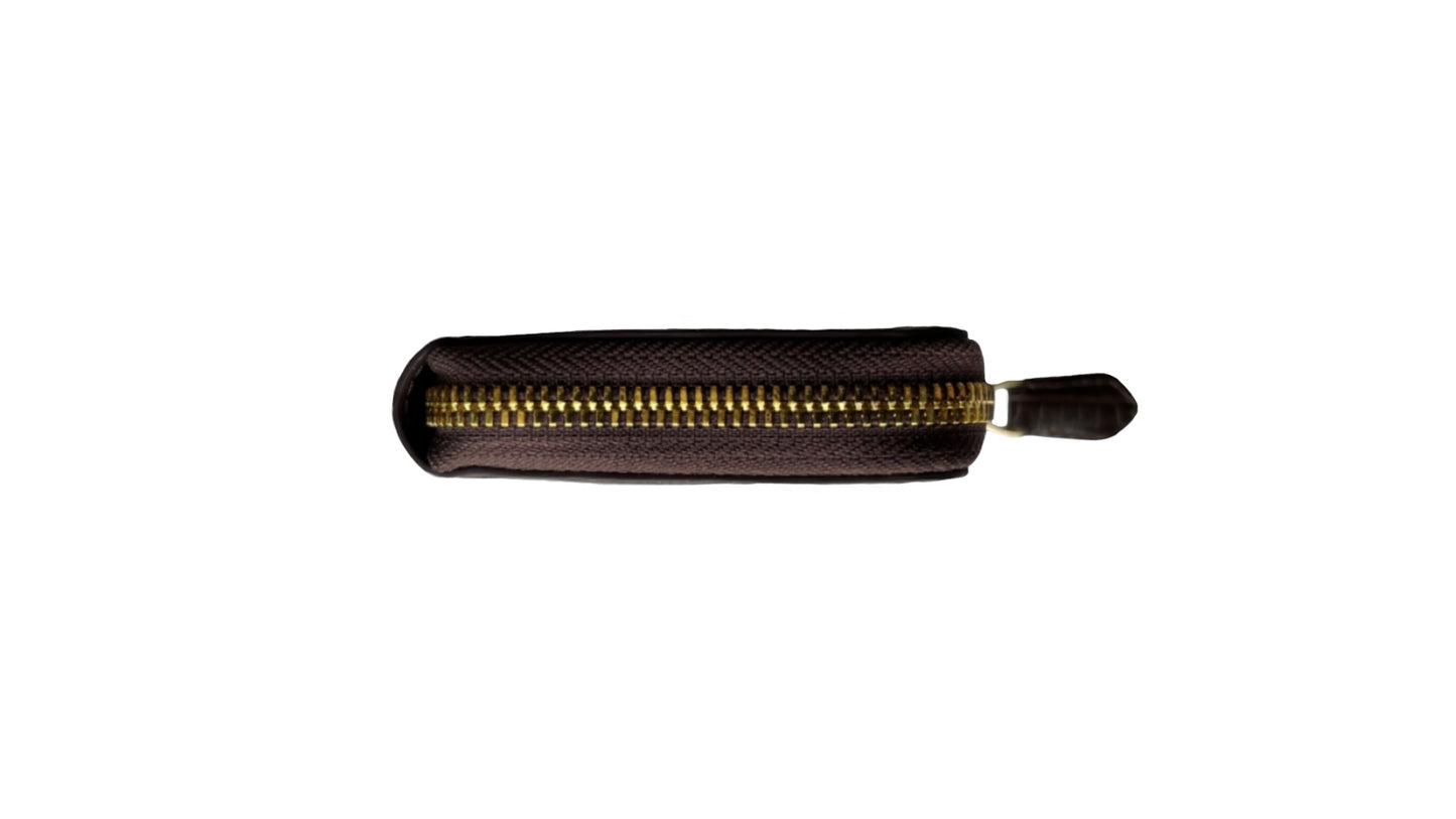 ブラウンクロコダイルL字ジップウォレット|ミニ財布