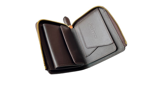 ブラウンクロコダイルL字ジップウォレット|ミニ財布