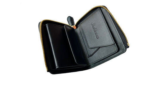 ブラッククロコダイルL字ジップウォレット|ミニ財布