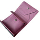 お札が折れないクロコダイル革三つ折りミニ財布 黒/紫