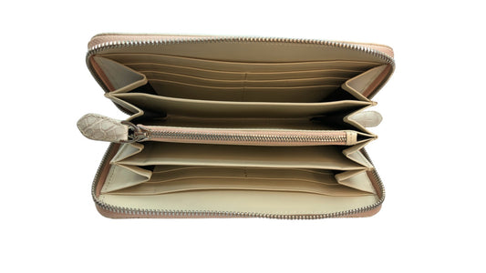 マット加工ヒマラヤ色のクロコダイル革ラウンドファスナー長財布 収納