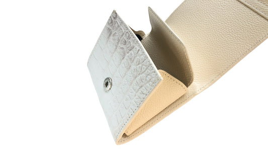 ヒマラヤクロコダイル革の二つ折りミニ財布 コインケース