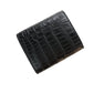 黒色クロコダイル革の二つ折りミニ財布 カードポケット