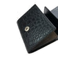 黒色クロコダイル革の二つ折りミニ財布 コインケース